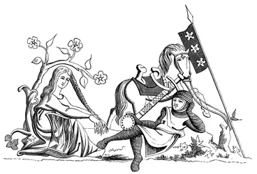 En riddare och en jungfru, 1200-talet 1849