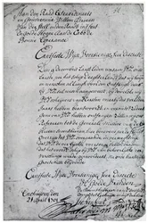 Ett brev från Holländska Ostindiska kompaniet till Willem Adriaan van der Stel, 1700-talet 1931