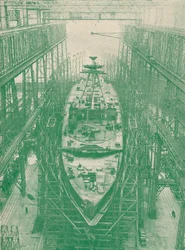 En lätt kryssare under konstruktion, c1917 1919