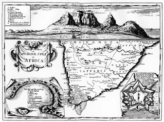 En karta över Godahoppsudden, Sydafrika, 1719 1931