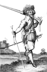 En musketör om införandet av skjutvapen, 1798