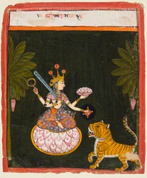 En sida från en Devi-serie, ca. 1660.