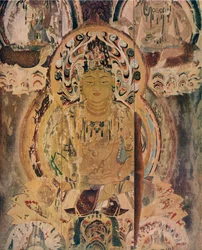 En målning på pagodens kärnpelare vid Daigoji-klostret, c1200-talet