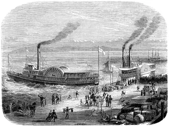 En kaj, San Francisco, Kalifornien, 1800-talet