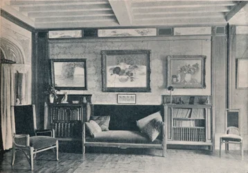 Ett rum i monsieur G. Rouchers residens i Paris, med möbler av Maurice Dufrene, c1909