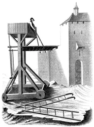En belägringsplattform, 1400-talet 1849