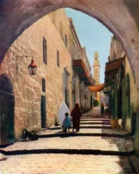 En gata i Jerusalem, Israel, 1926