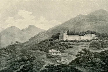 Utsikt över den kungliga villan i Generalife i Granada, 1800-talet, 1907.