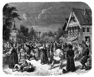 En byfest i Ryssland, c1890