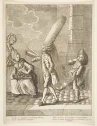 Att se hans eleganta det och hans höga lockar, Man skulle kunna tro att han var en senator, men han är bara en..., 1720-75.