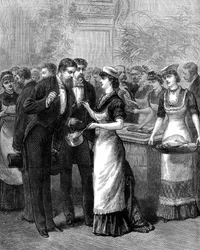 En ung damskola för matlagning, 1800-talet
