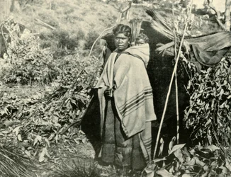 Aboriginsk kvinna med barn, 1901.