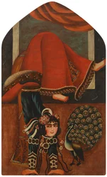 Akrobat och en påfågel, ca 1825