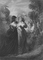 Akt III Scene i från Much Ado About Nothing, c1800-talet