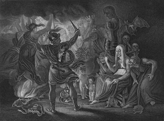 Akt IV Scen i från Macbeth, c1800-talet