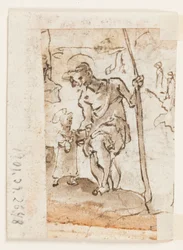 Tillbedjan av Magi, St. Christopher och Christ Child