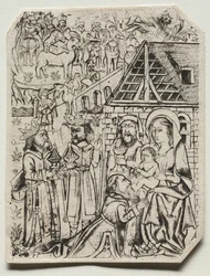 Tillbedjan av Magi, 1400-talet.