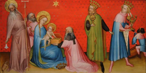 Tillbedjan av Magi med Saint Anthony Abbot, ca 1400