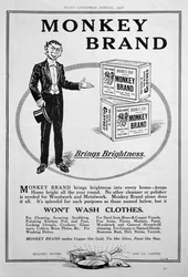 Annons för Brookes Monkey Brand tvål, 1918