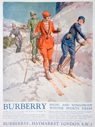 Annons för Burberry vintersportklänning, 1927
