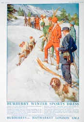 Annons för Burberry vintersportklänning, 1928
