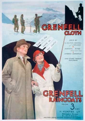 Annons för Grenfells tyg och regnrockar, 1937