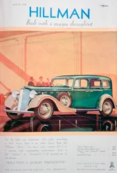 Annons för Hillman-bilar, 1935