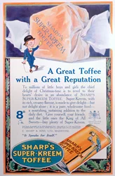 Annons för Sharps Super-Kreem Toffee, 1922