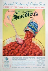 Annons för Smedleys konserverade frukt, 1936