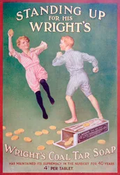 Annons för Wrights koltjärtvål, 1909