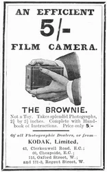 Annons för Kodak Brownie box-kameror, 1900