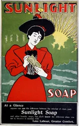 Annons för Sunlight hushållssåpa, c1890
