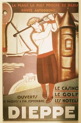 Annons för golfresort i Dieppe, c1920-talet