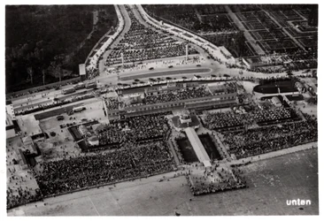 Flygfoto över Berlin Tempelhof flygplats, Tyskland, från en Zeppelin, c1931 1933