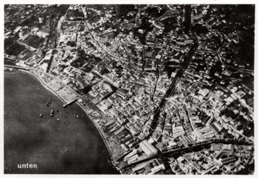 Flygfoto över Funchal, Madeira, från en zeppelinare, 1928 1933