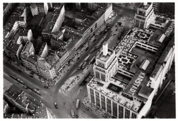 Flygfoto över Hermannplatz, Berlin Neukoelln, Tyskland, från en Zeppelin, c1931 1933
