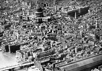 Flygfoto över London, som visar St Pauls Cathedral, 1926
