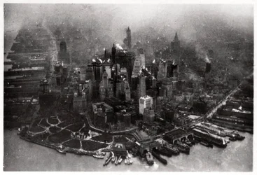 Flygfoto över Manhattan, New York City, USA, från en zeppelinare, 1928 1933