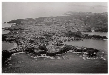 Flygfoto över Oginohama, Japan, från en zeppelinare, 1929 1933