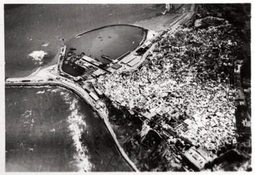 Flygfoto över Tanger, Marocko, från en zeppelinare, 1930 1933