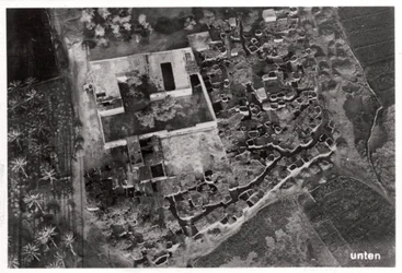 Flygfoto över en by, Egypten, 1931 1933