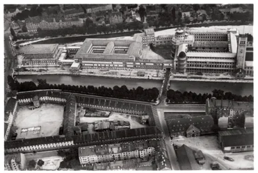 Flygfoto över Deutsches Museum, München, Tyskland, från en Zeppelin, c1931 1933