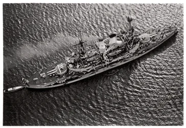 Flygfoto av det tyska slagskeppet SMS Schlesien, från en Zeppelin, c1931 1933