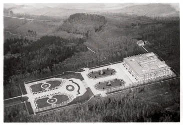 Flygfoto över Herrenchiemsee-palatset, Bayern, Tyskland, från en Zeppelin, c1931 1933