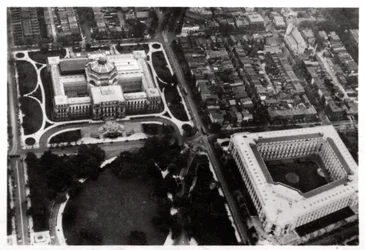 Flygfoto över Library of Congress, Washington DC, USA, från en zeppelinare, 1928 1933