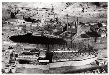 Flygfoto över Muhammad Ali Pashas moské, Kairo, Egypten, från en zeppelinare, 1931 1933