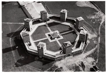 Flygfoto över Tannenberg Memorial, nära Olsztynek, Polen, från en Zeppelin, c1931 1933