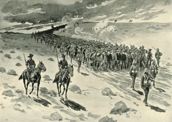 Efter Paardeberg: Boer Prisoners on the March, 1901.