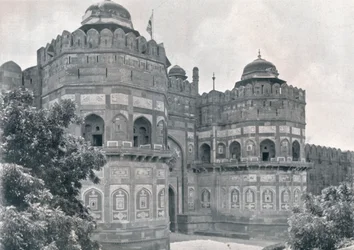 Agra. Delhi Gate of the Fort, c1910.