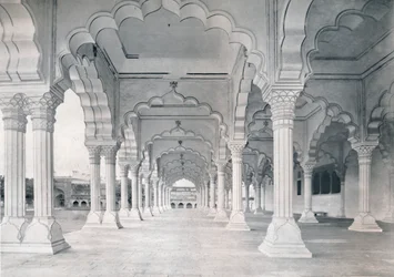 Agra. Dewan-i-am, eller Hall of Public Audience, c1910.